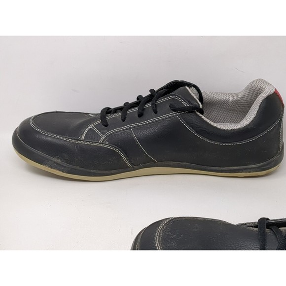 TRUE Linkswear Golf P1‎ Black Leather Shoes Men Size 10 US Red Stripe - Picture 5 of 10